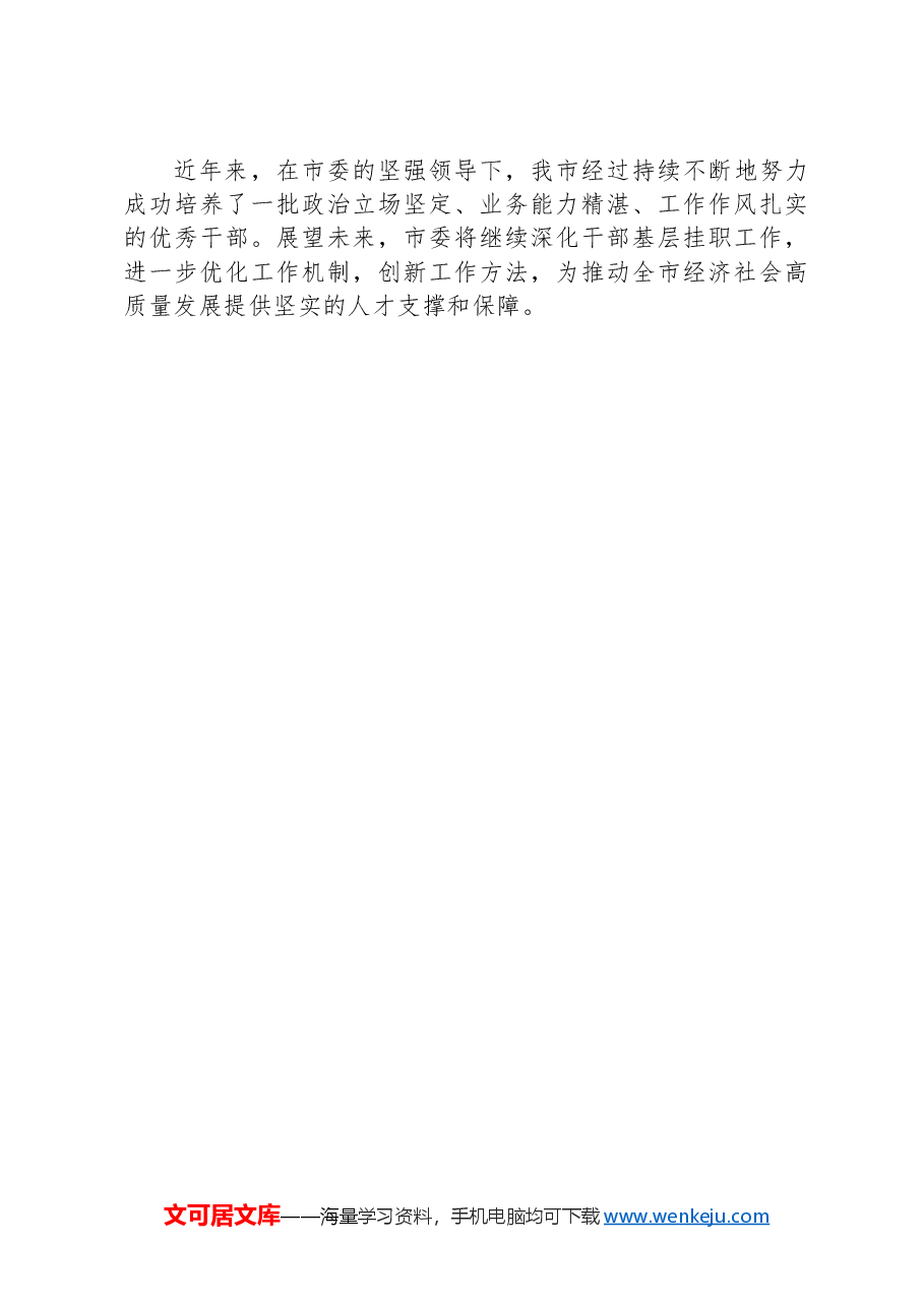深耕基层土壤,培育时代先锋——关于干部基层挂职工作的总结材料.docx,第3页预览