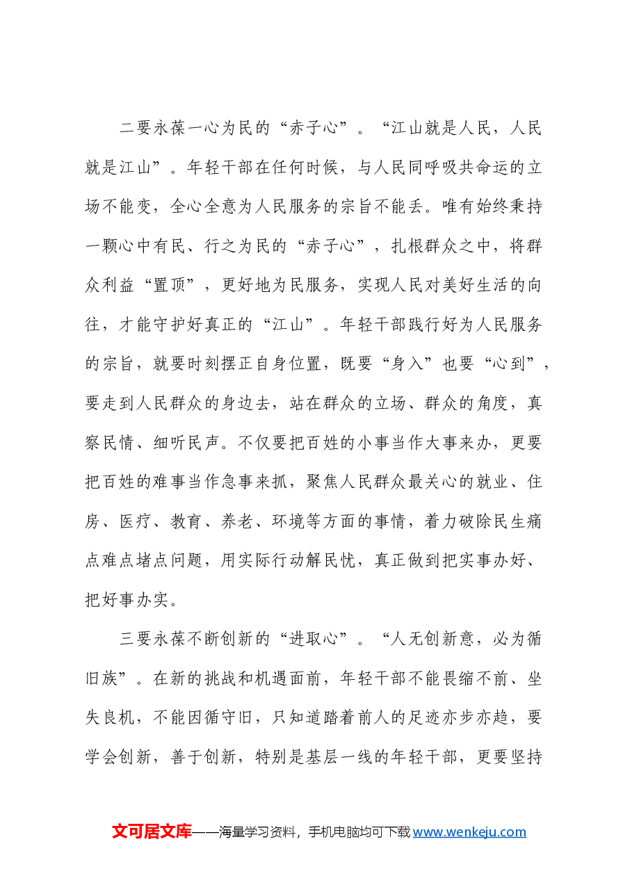 青年干部理论学习发言材料.docx,第2页预览