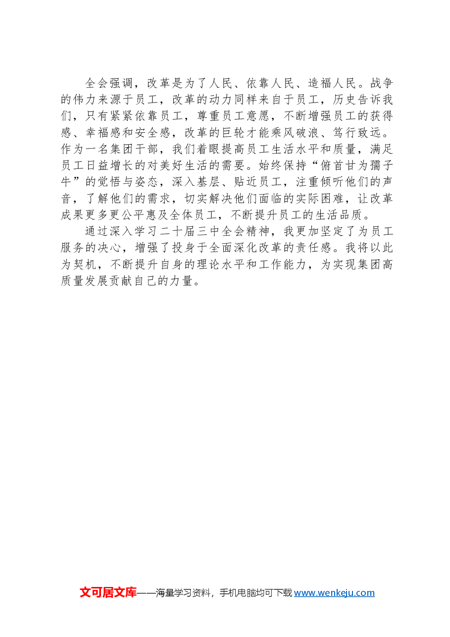 集团干部学习二十届三中全会精神心得感悟.docx,第2页预览