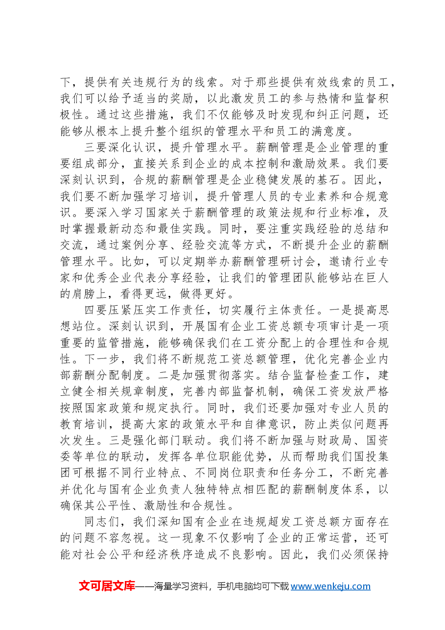 在国有企业审计整改工作会议上的讲话.docx,第2页预览