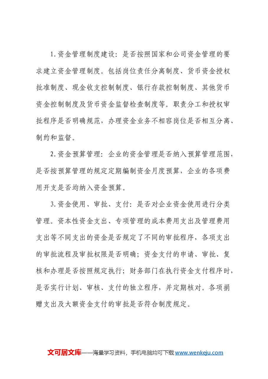 公司财务管理内控审计方案.docx,第2页预览