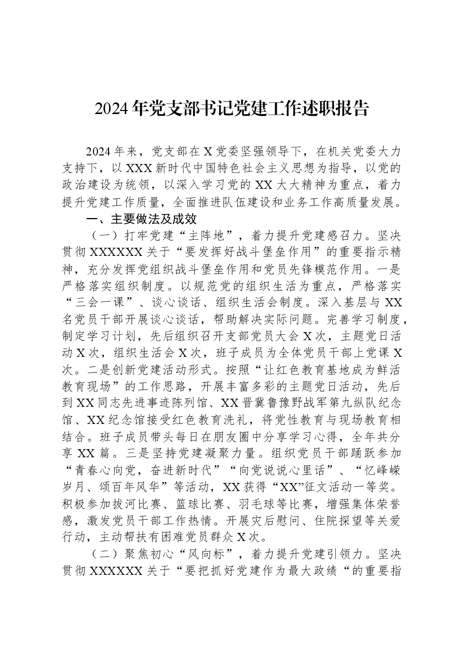 2024年党支部书记党建工作述职报告.docx,第1页预览
