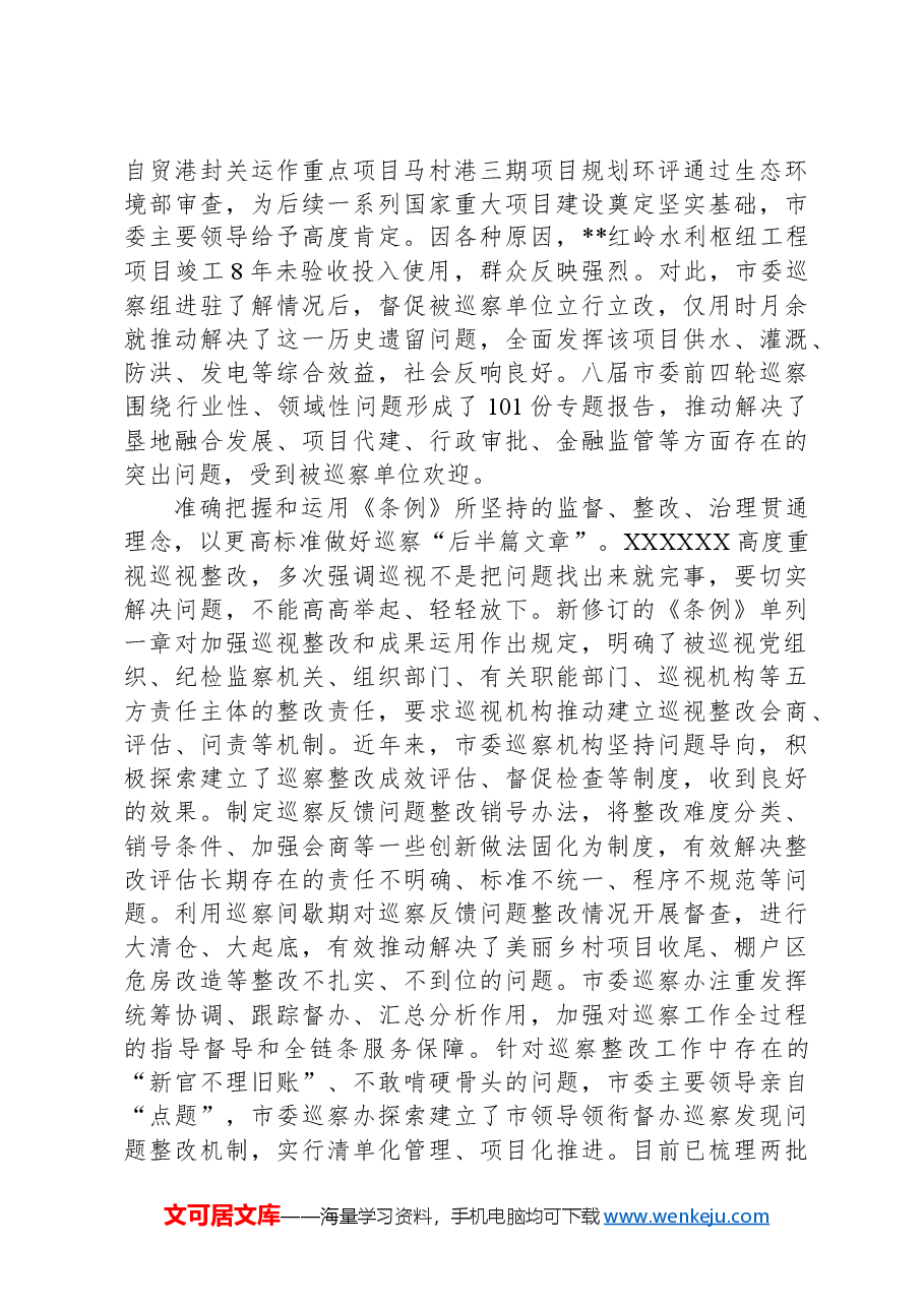 在全市巡察工作推进会上的汇报发言.docx,第2页预览