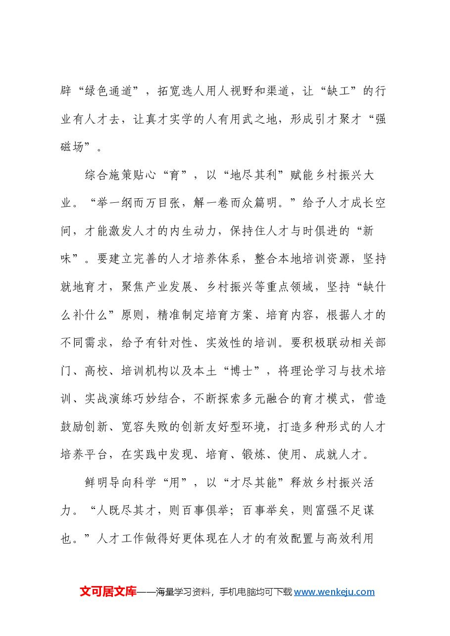 研讨发言:写好人才“大文章” 绘出“兴景象”.docx,第2页预览