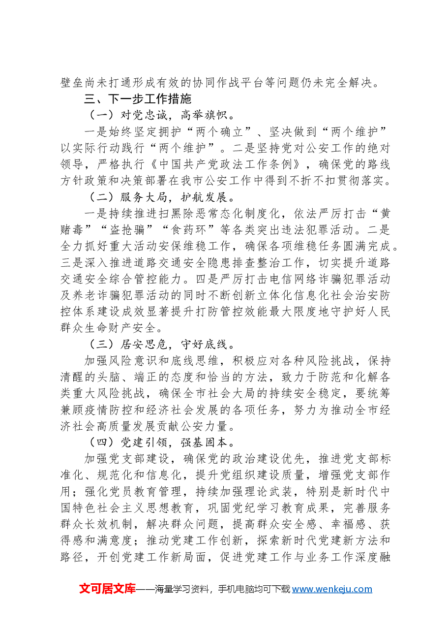 市公安局2024年第三季度工作总结.docx,第3页预览