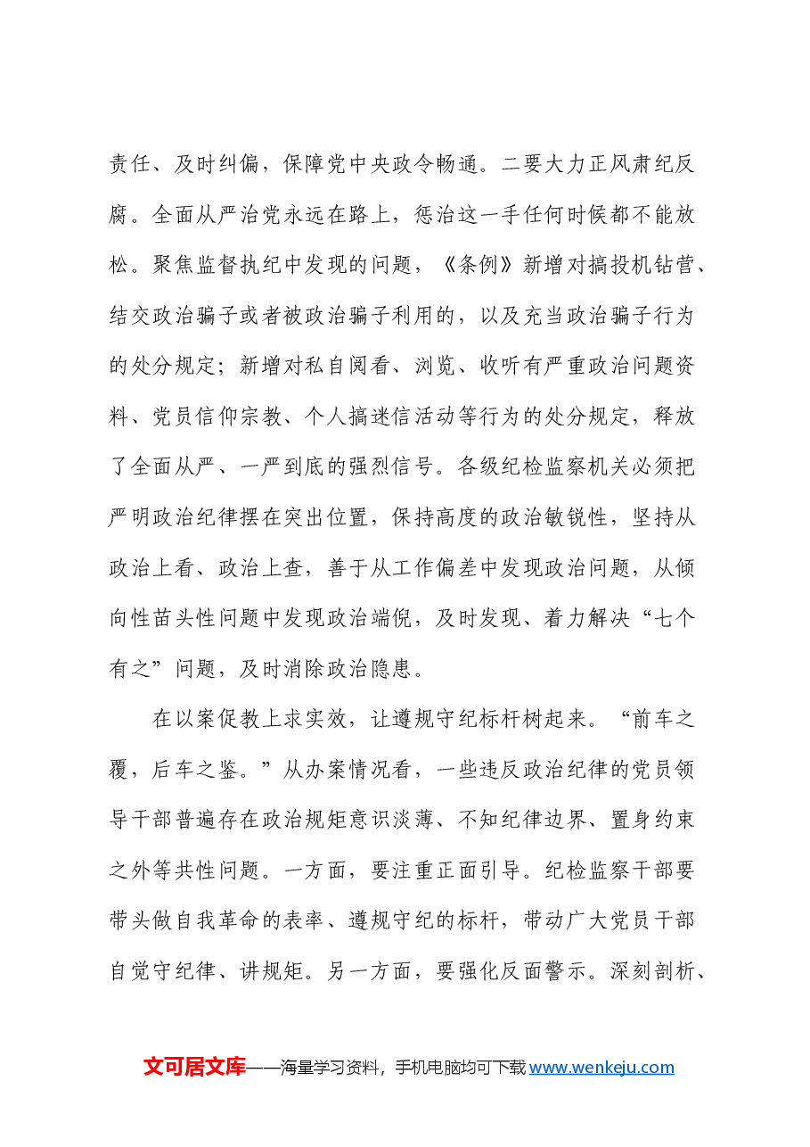 纪委常委在中心组《纪律处分条例》集体学习会上的研讨交流发言.docx,第3页预览