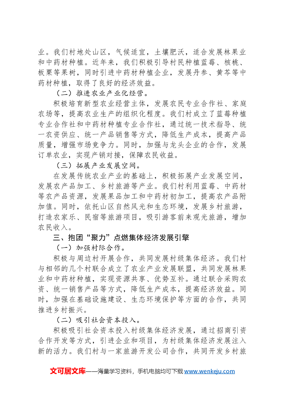 2024年在发展壮大村级集体经济工作专题推进会上的汇报发言.docx,第2页预览