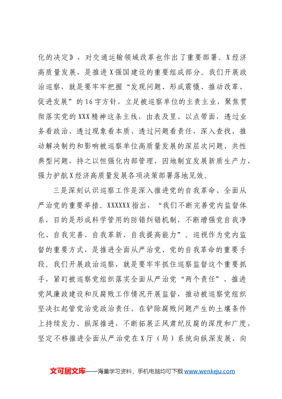 在2024年厅(局)党委巡察工作动员部署会上的讲话.docx,第3页预览