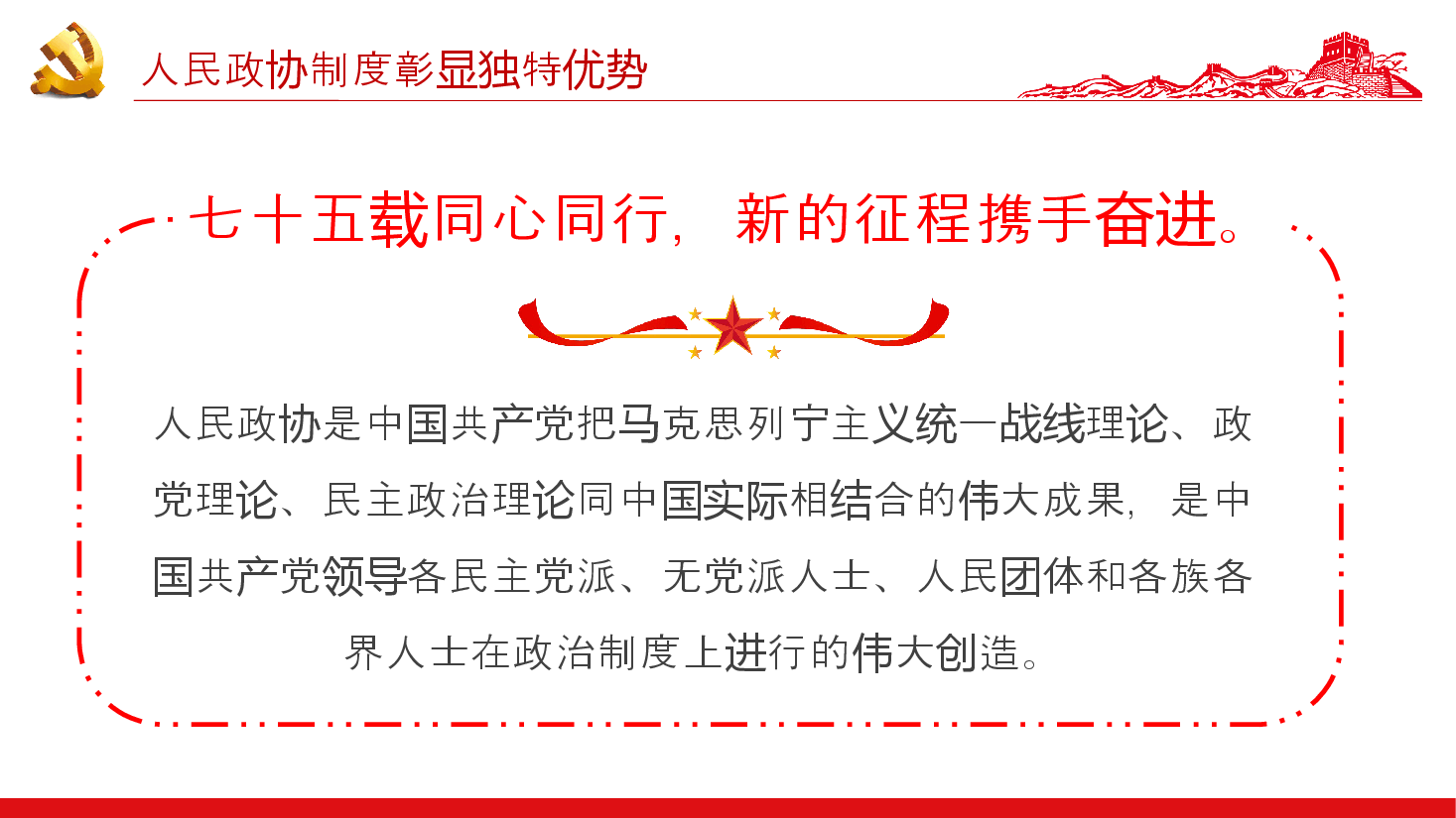 红色精美人民政协制度彰显独特优势PPT人民政协成立七十五周年专题课件.pptx,第3页预览