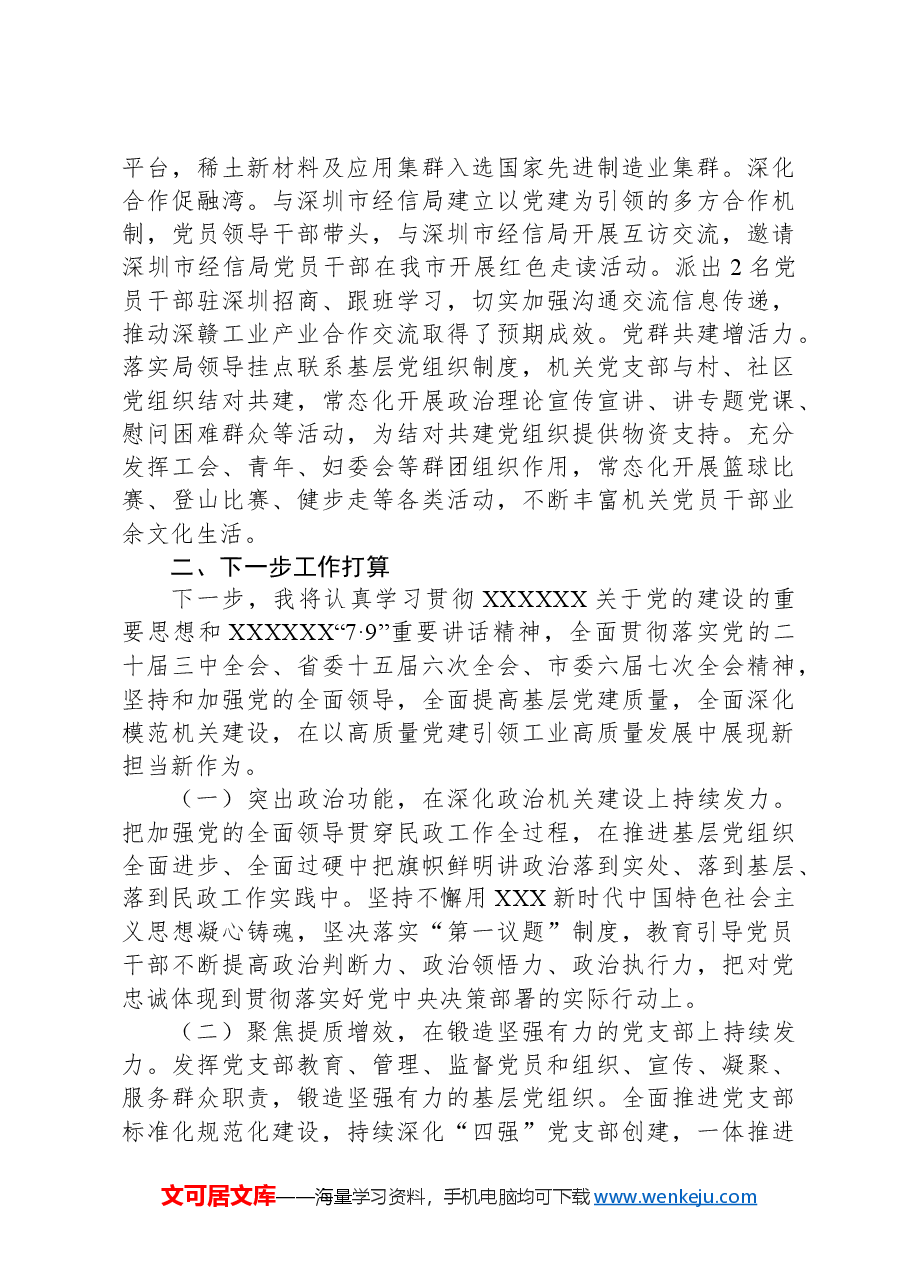 市经信局党组书记抓基层党建工作述职报告.docx，第4页预览