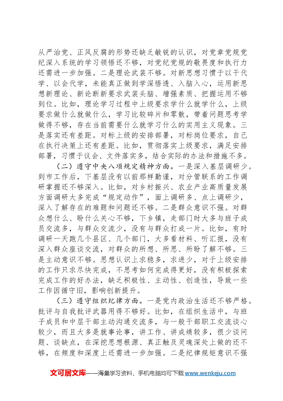 “一案一整改”专题民主生活会发言提纲.docx,第2页预览