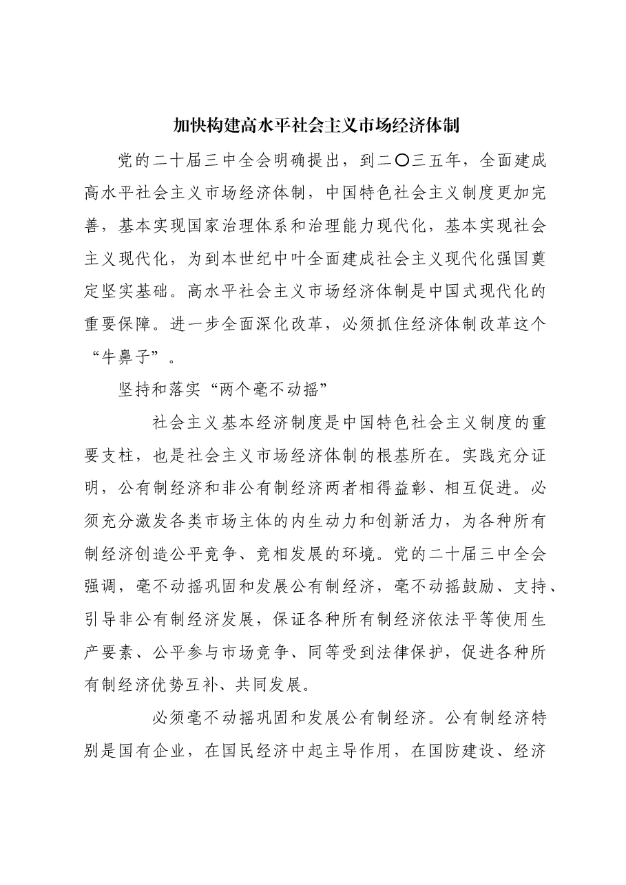 加快构建高水平社会主义市场经济体制.docx,第1页预览