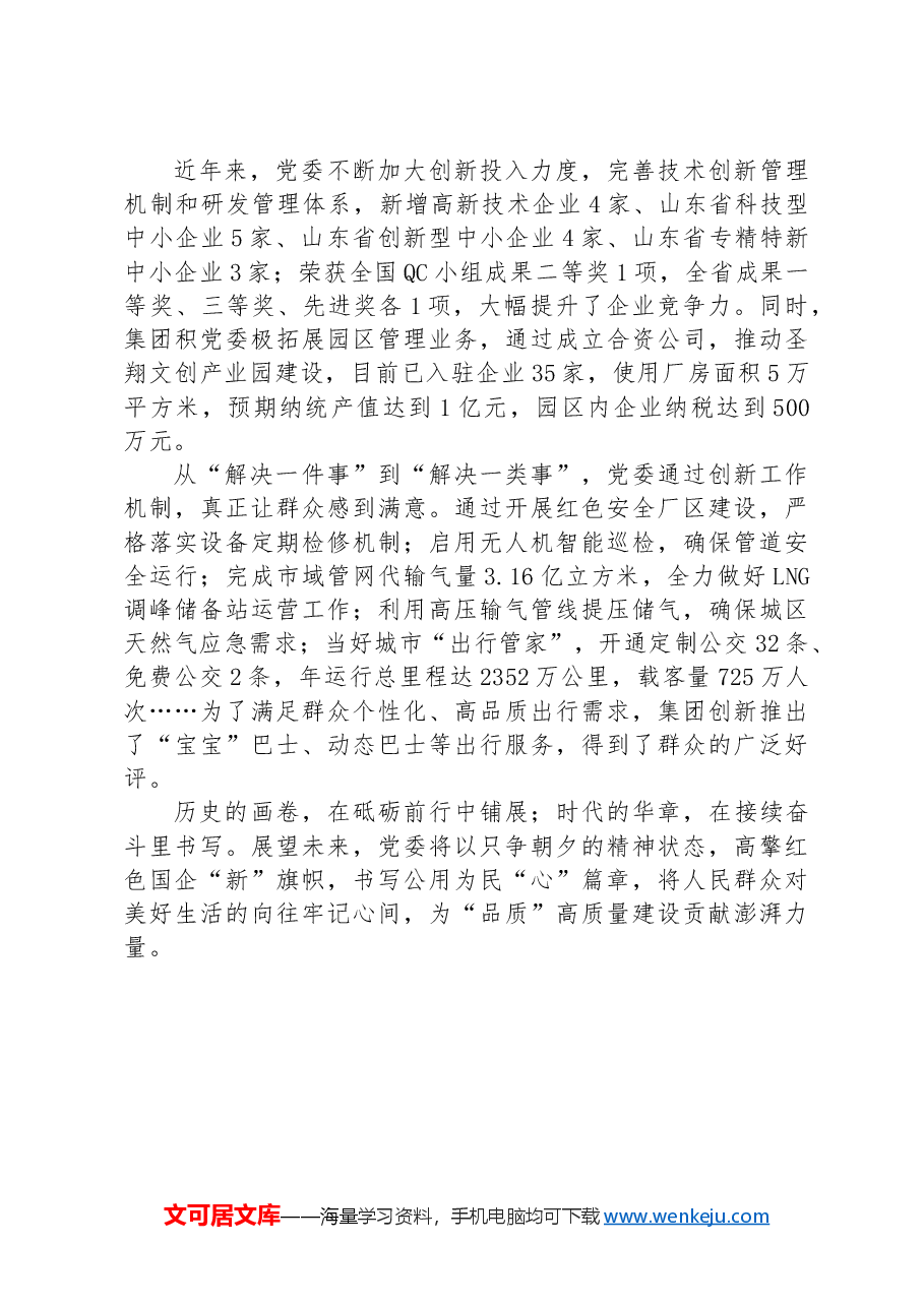 经验交流：高擎红色国企“新”旗帜+书写公用为民“心”篇章.docx，第3页预览
