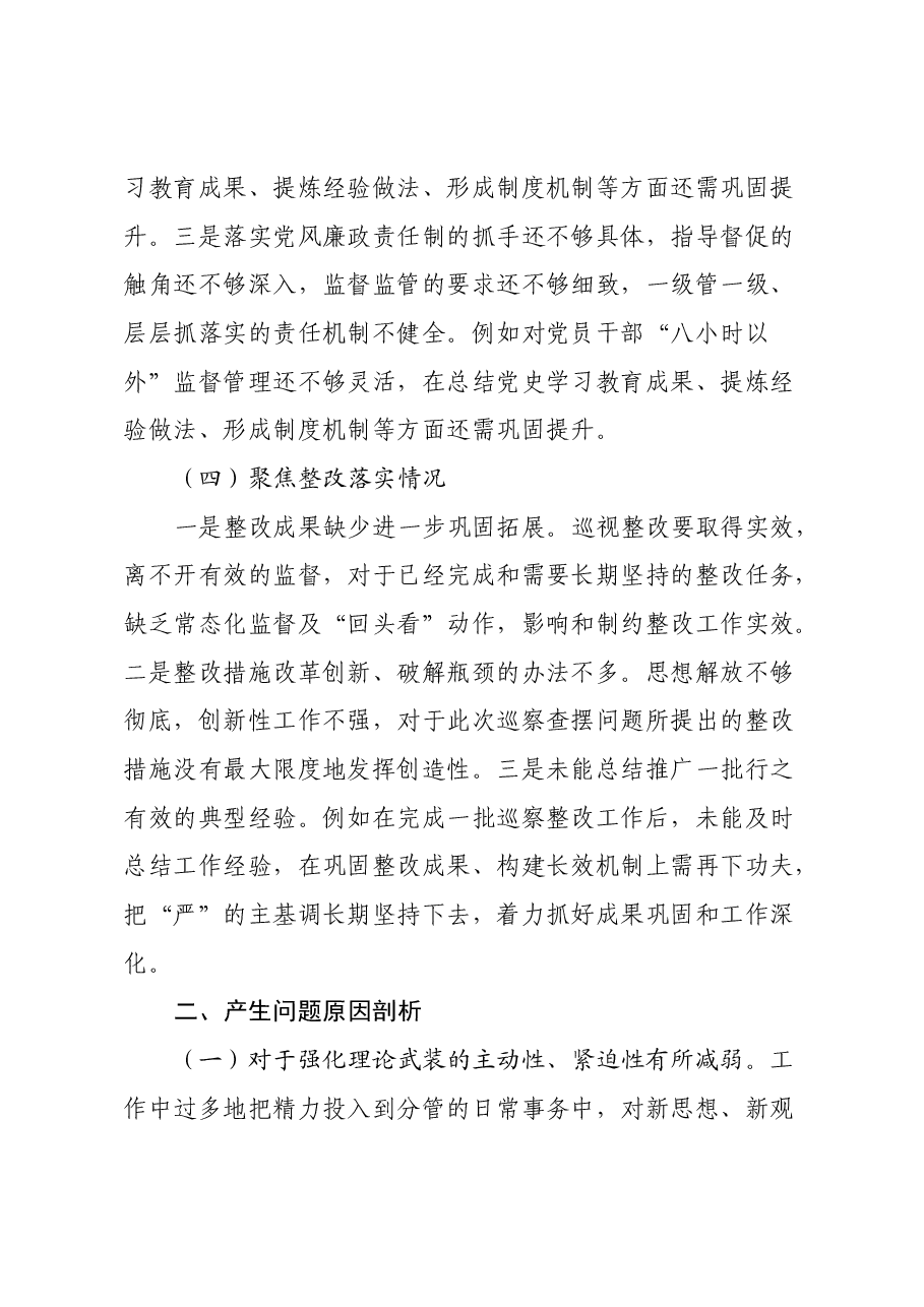 巡察整改专题民主生活会个人对照检查材料(4).docx,第3页预览