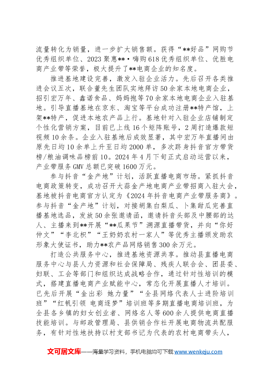 在2024年全市电子商务高质量发展推进会上的汇报发言材料.docx,第2页预览