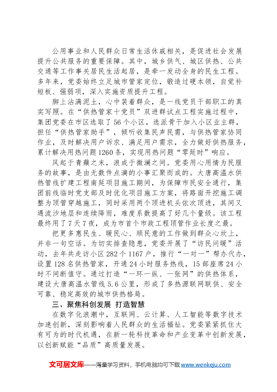 经验交流：高擎红色国企“新”旗帜+书写公用为民“心”篇章.docx，第2页预览