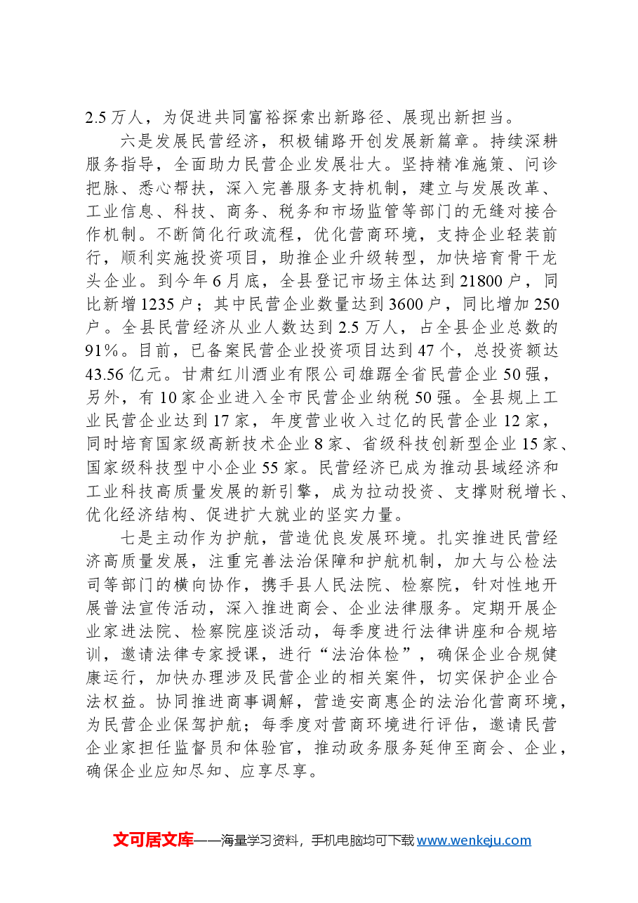 促进民营经济发展壮大工作情况汇报.docx,第4页预览