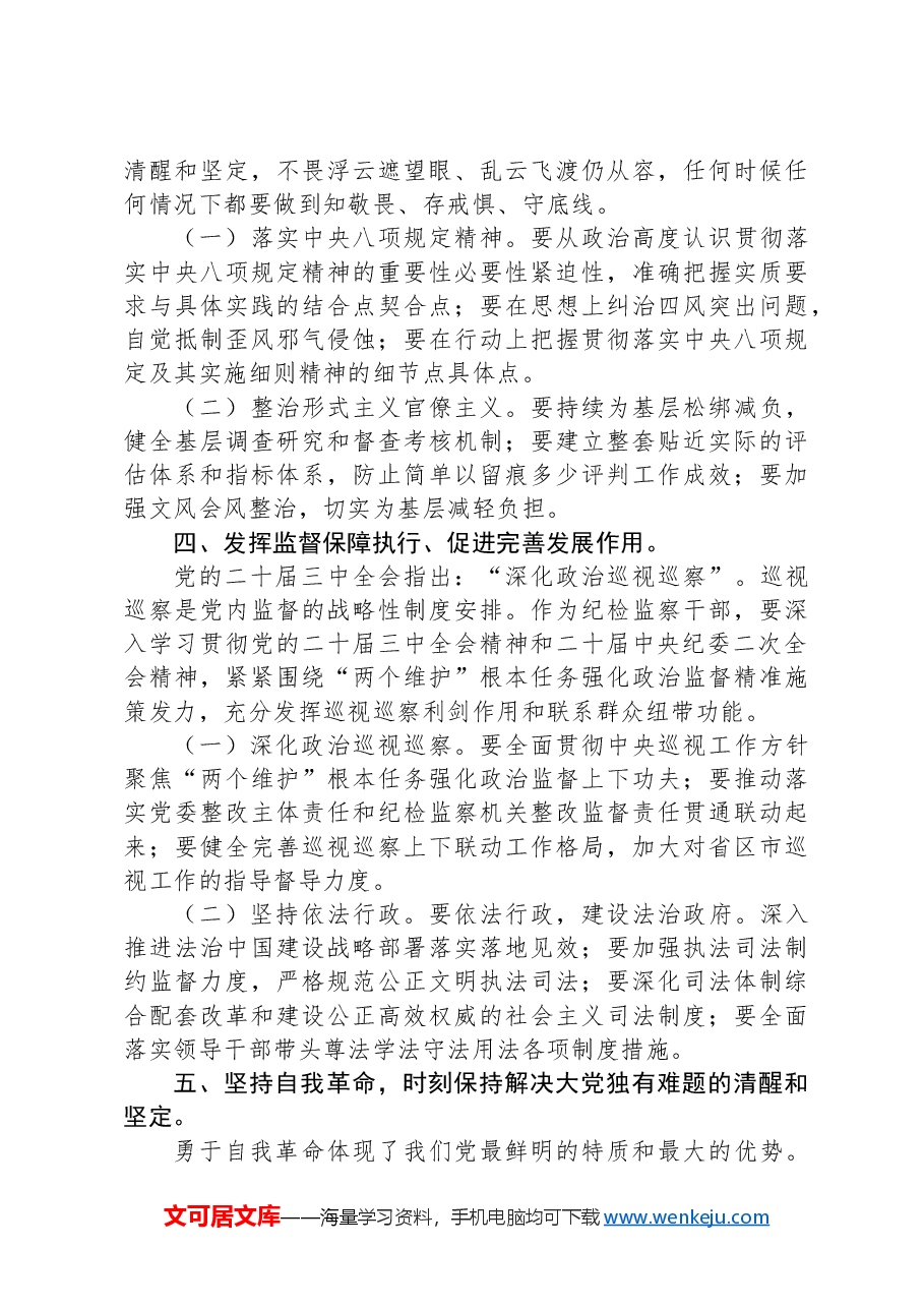 纪检监察干部在全面从严治党主题研讨会上的发言提纲.docx，第3页预览