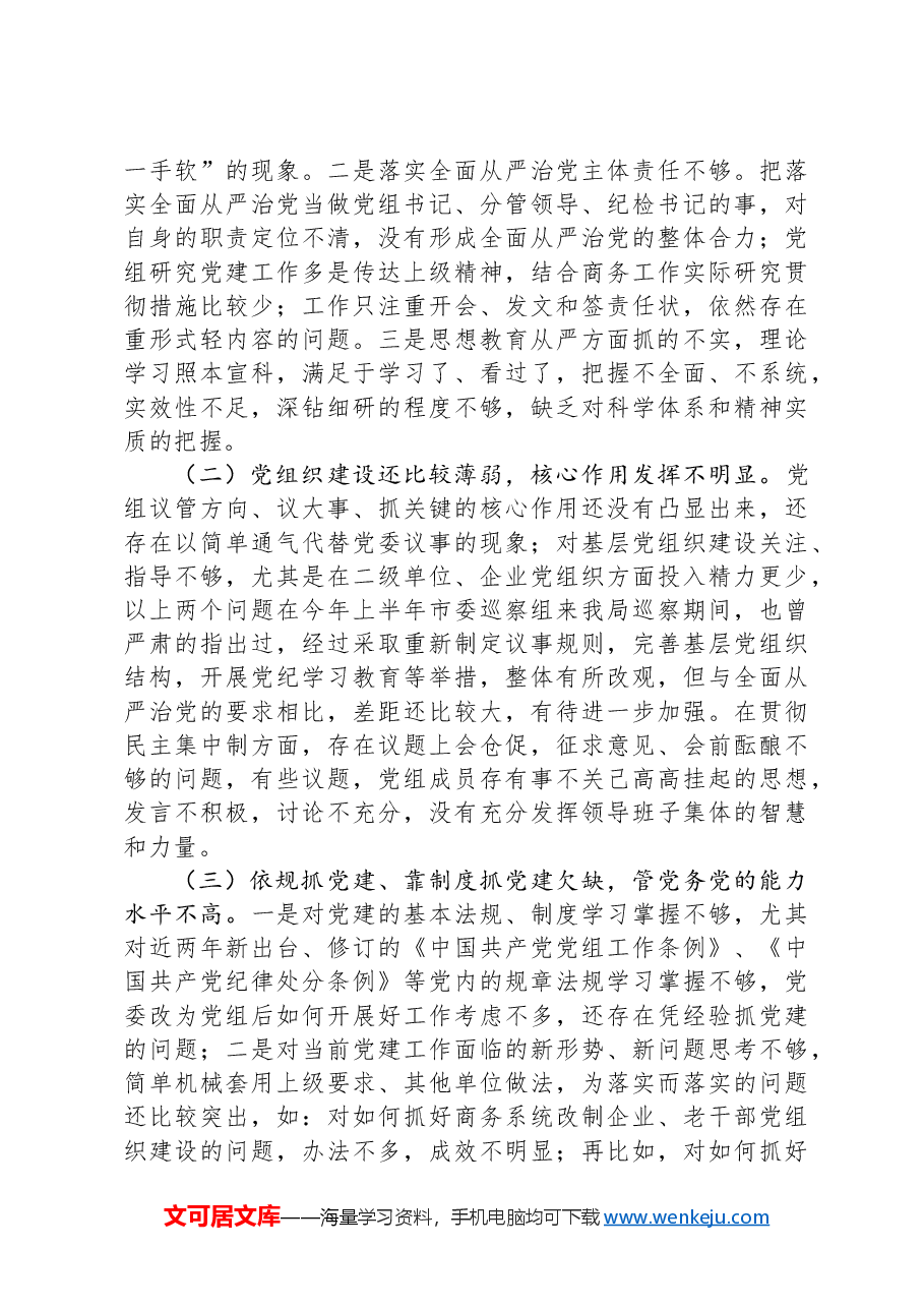 商务局党组班子对照检查材料.docx,第2页预览