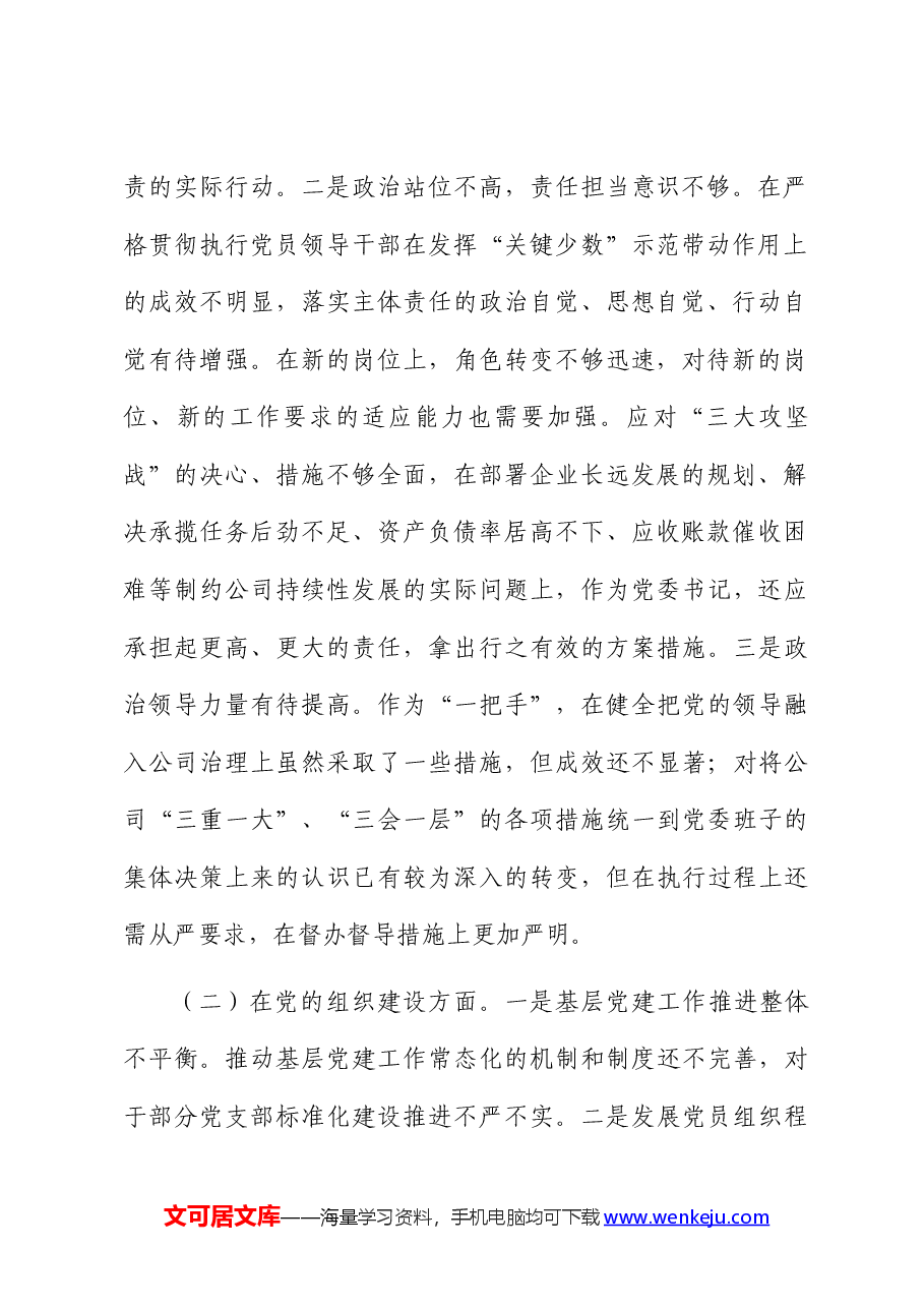 (10篇)公司巡察整改“回头看”专题民主生活会个人对照检查.docx,第2页预览