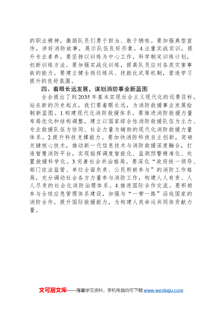 学习贯彻二十届三中全会精神交流发言材料（结合消防工作）.docx，第3页预览