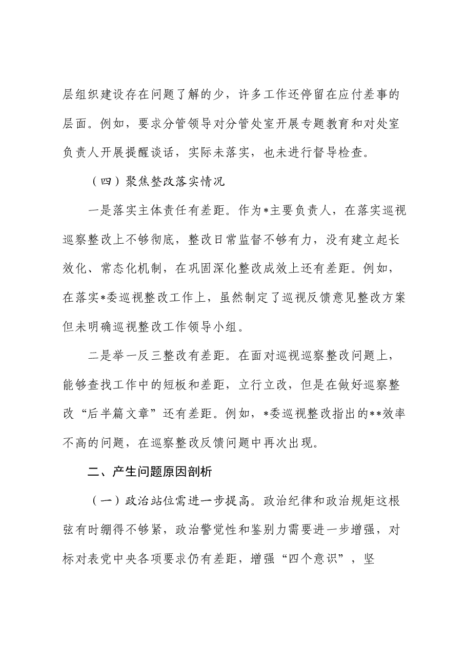 巡察整改专题民主生活会个人对照检查材料(5).docx,第4页预览
