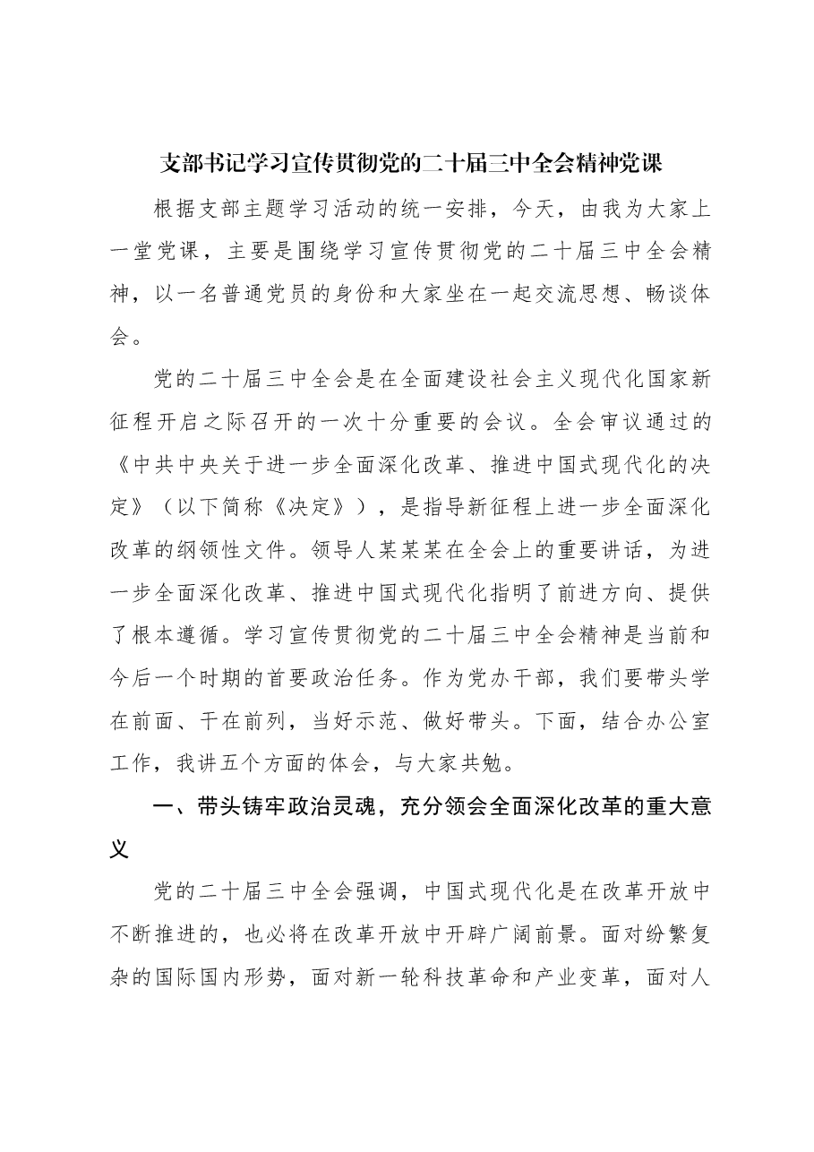 全会精神宣讲稿:学习宣传贯彻党的二十届三中全会精神.docx,第1页预览