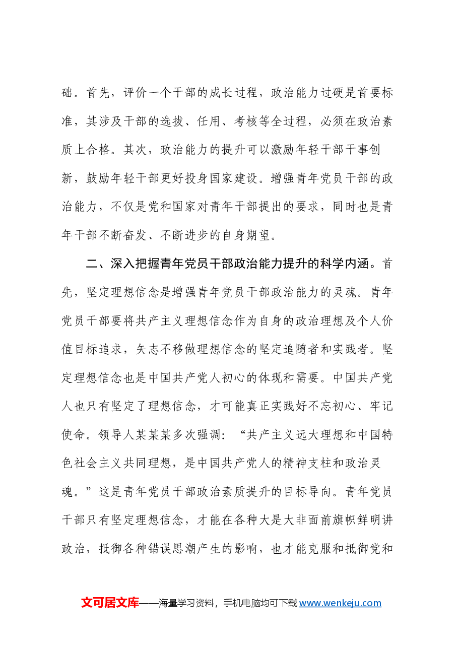 党课:着力提升青年党员政治能力 为奋进新征程打牢坚实基础.docx,第4页预览