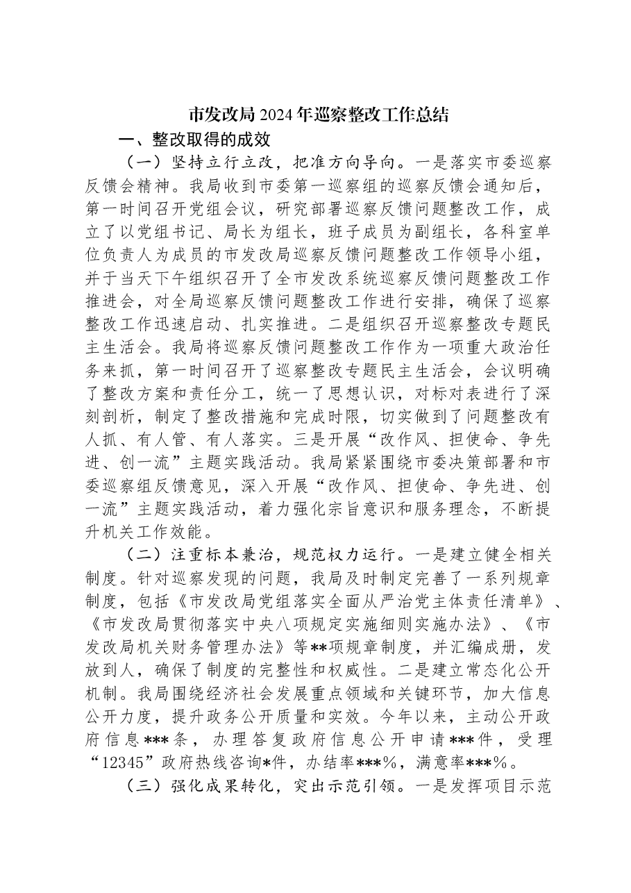 市发改局2024年巡察整改工作总结.docx,第1页预览
