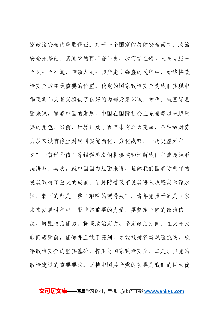 党课:着力提升青年党员政治能力 为奋进新征程打牢坚实基础.docx,第2页预览