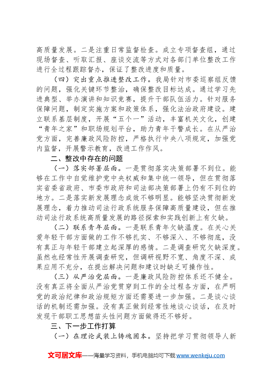 市司法局2024年巡察整改工作总结.docx,第2页预览