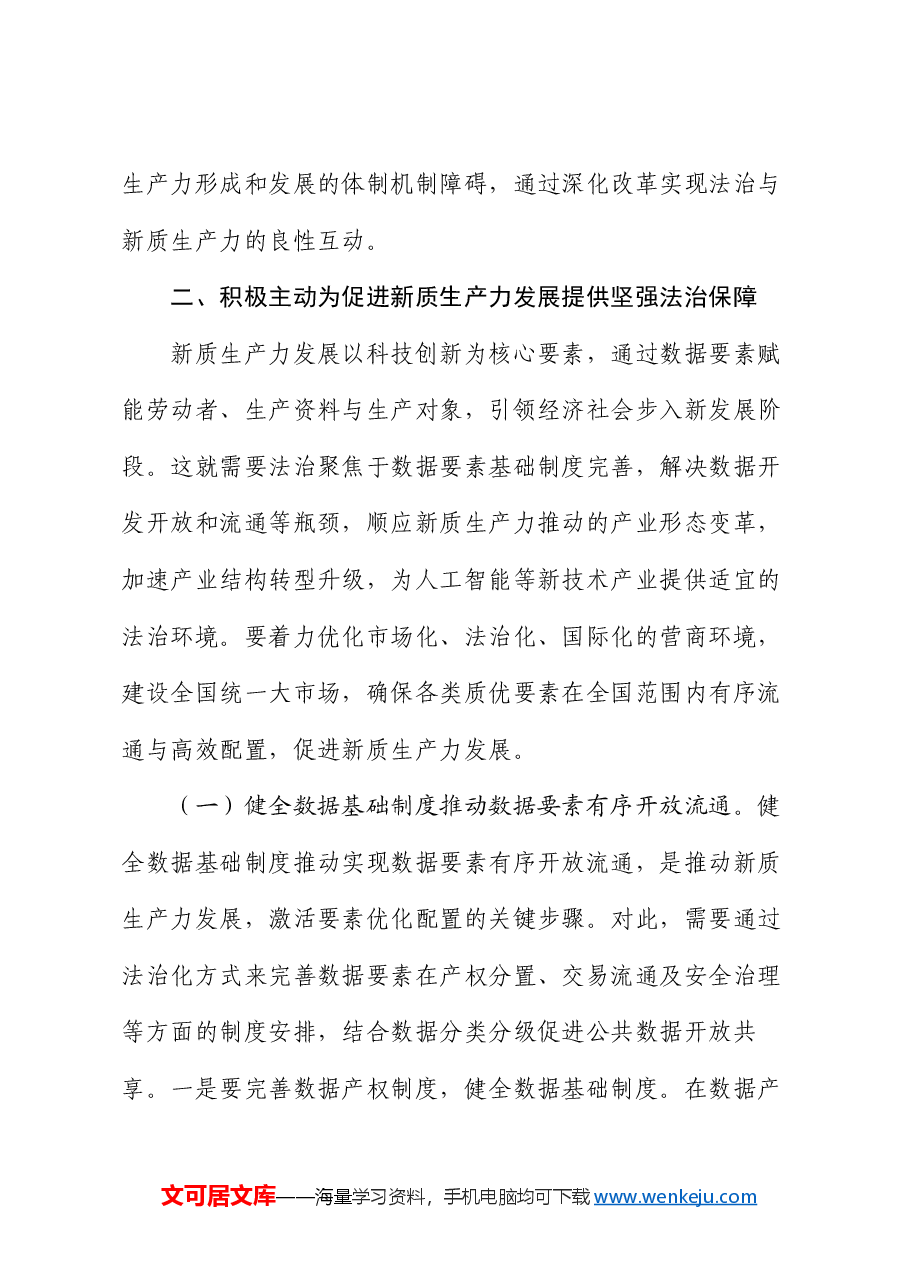 党课:以高水平法治护航新质生产力加快发展.docx,第4页预览