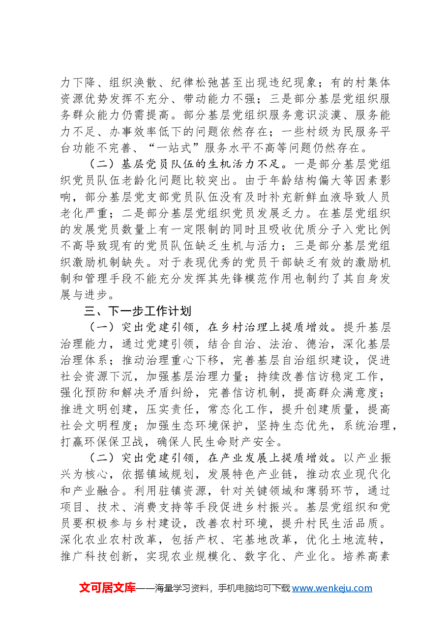 乡镇党建2024年第三季度工作总结.docx,第4页预览