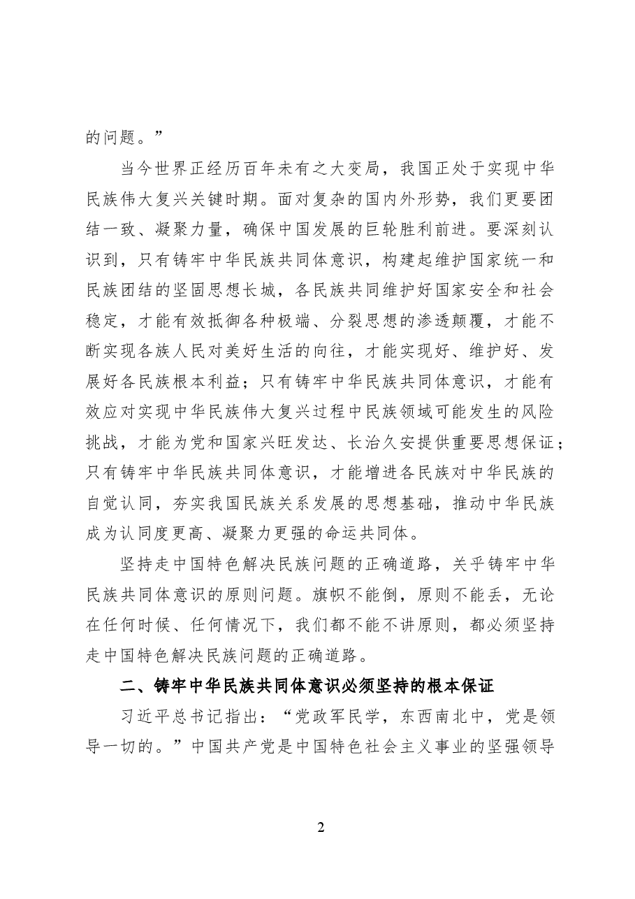 做好新时代党的民族工作——党课讲稿(20页).docx,第2页预览