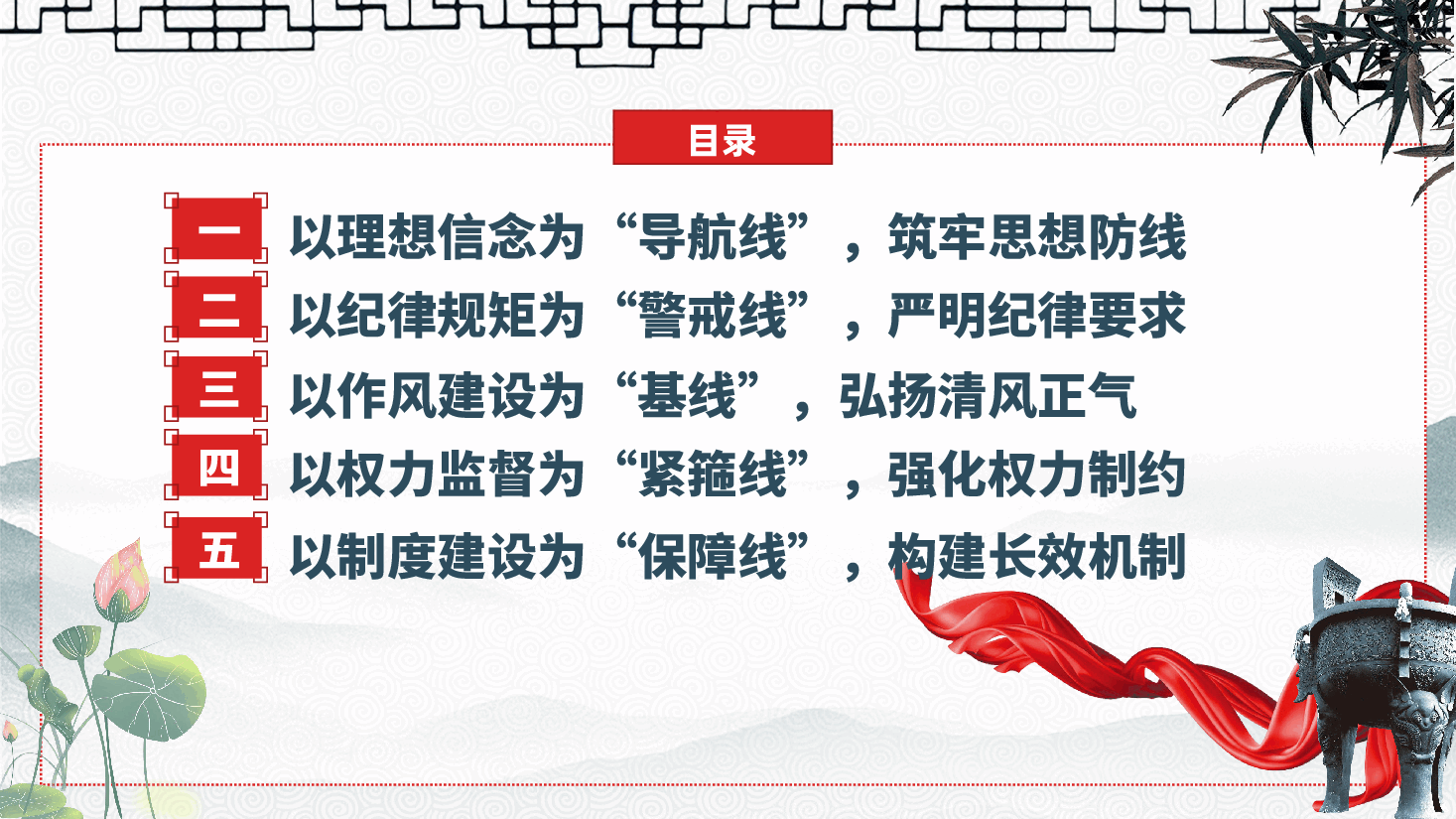 微党课:清风扬帆,廉洁同行—新时代党风廉政建设要抓牢“五条线”ppt(含讲稿).pptx,第3页预览