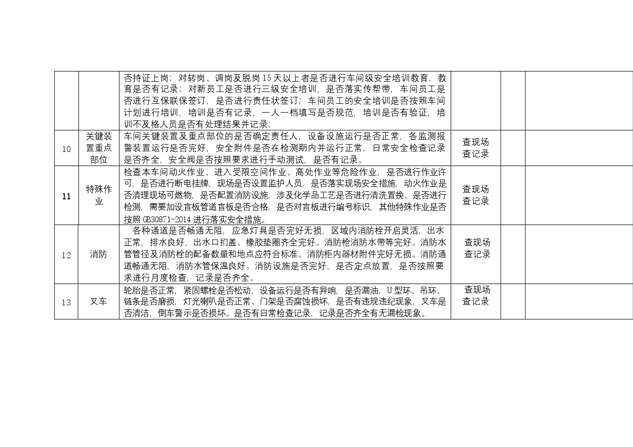 车间级安全检查表范本.docx，第3页预览