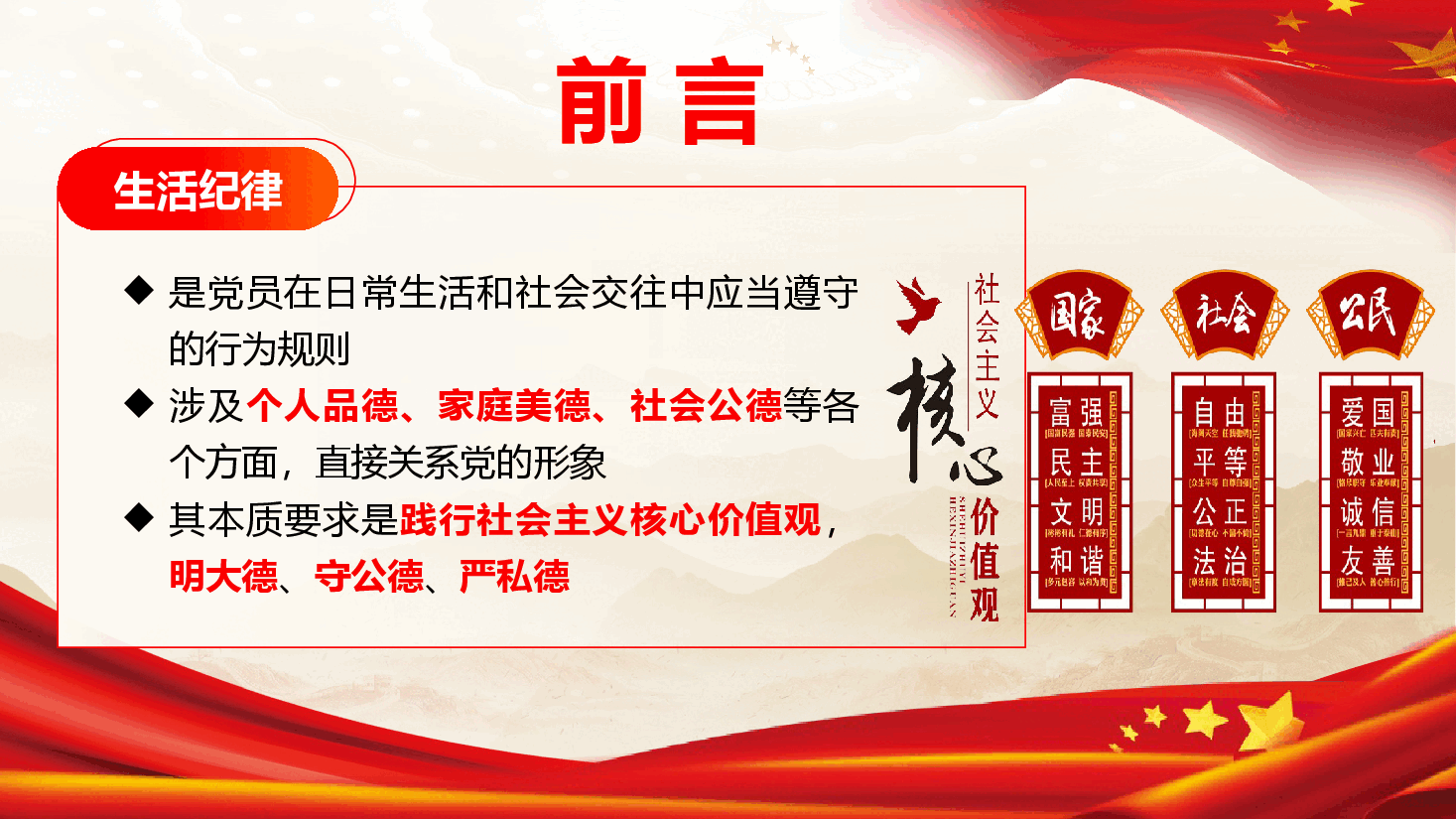 党纪学习教育专题党课《严明生活纪律 锤炼道德品行》(PPT+文字稿).pptx,第2页预览