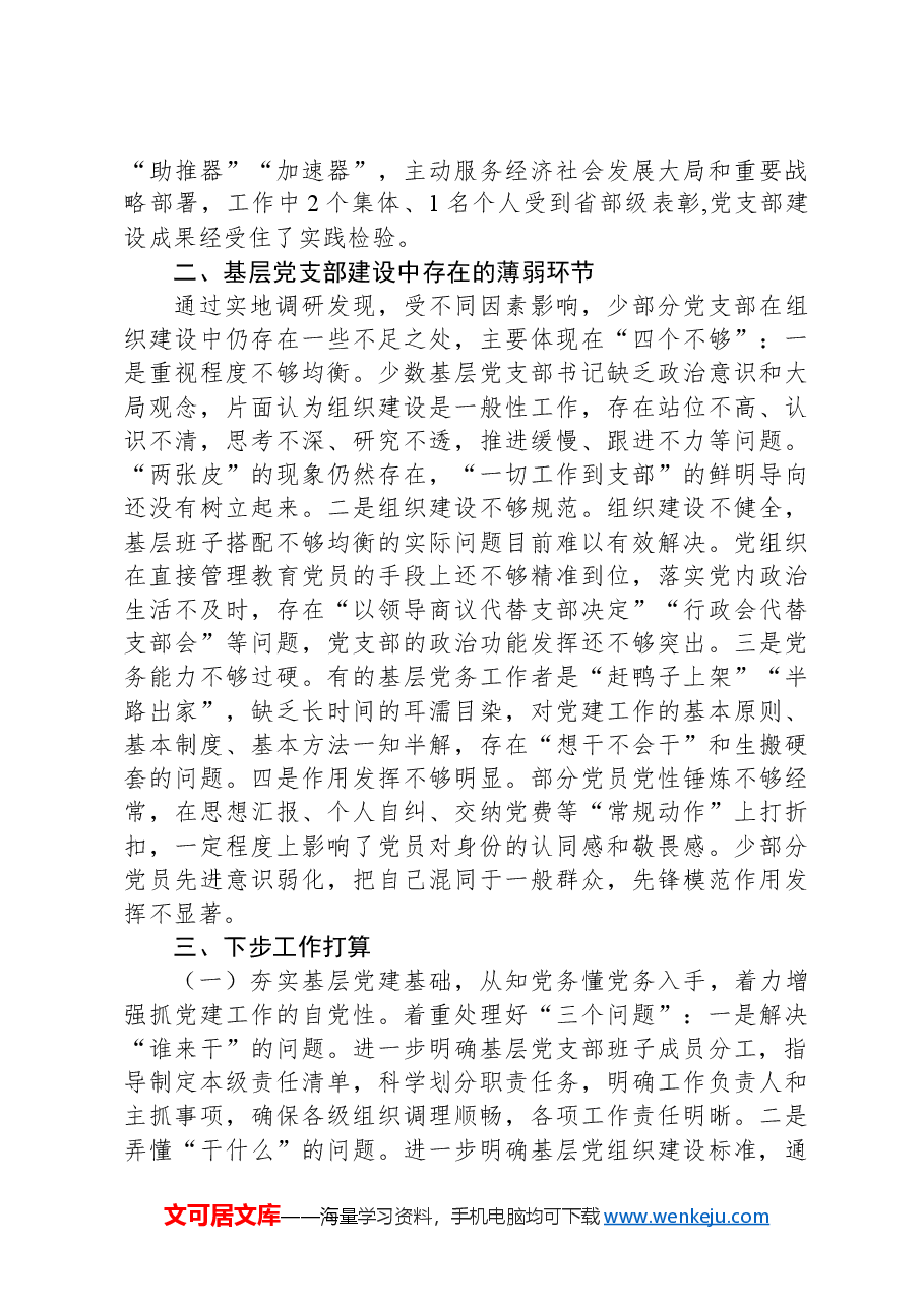 某局书记在基层党支部建设工作座谈会上的发言提纲.docx,第2页预览