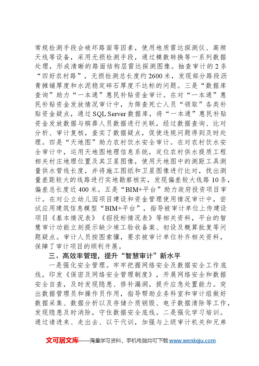 在2024年全市“智慧审计”建设座谈会上的交流发言.docx,第2页预览