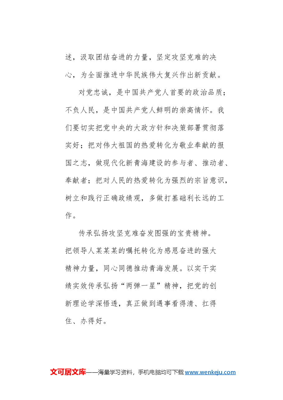 (12篇)传承弘扬“两弹一星”精神座谈会发言材料汇编.doc,第4页预览