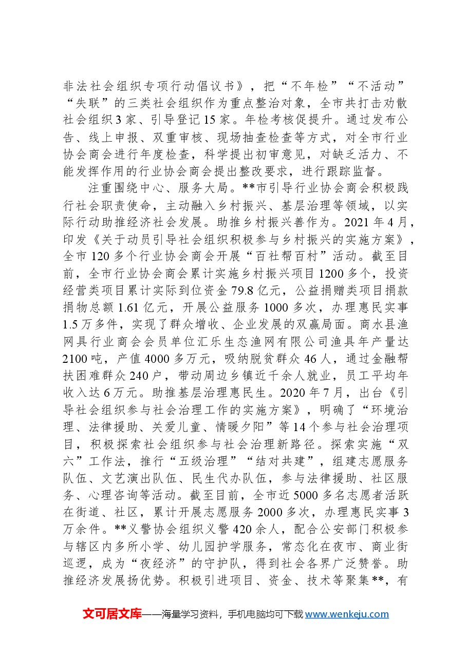 市在全省行业协会商会健康发展座谈会上的交流发言.docx,第2页预览