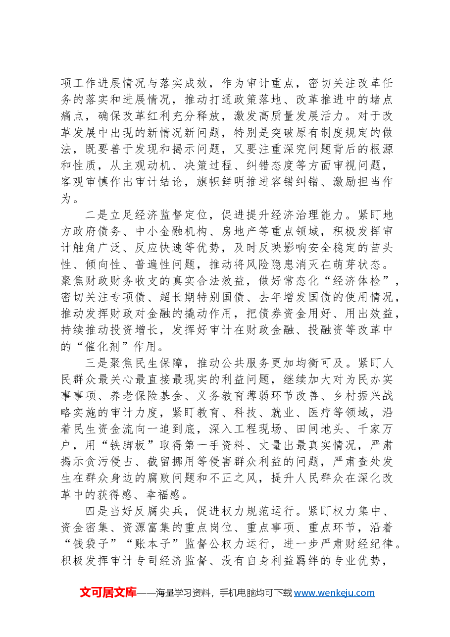 局长在审计局党组理论学习中心组集体学习会上的研讨交流发言.docx,第3页预览
