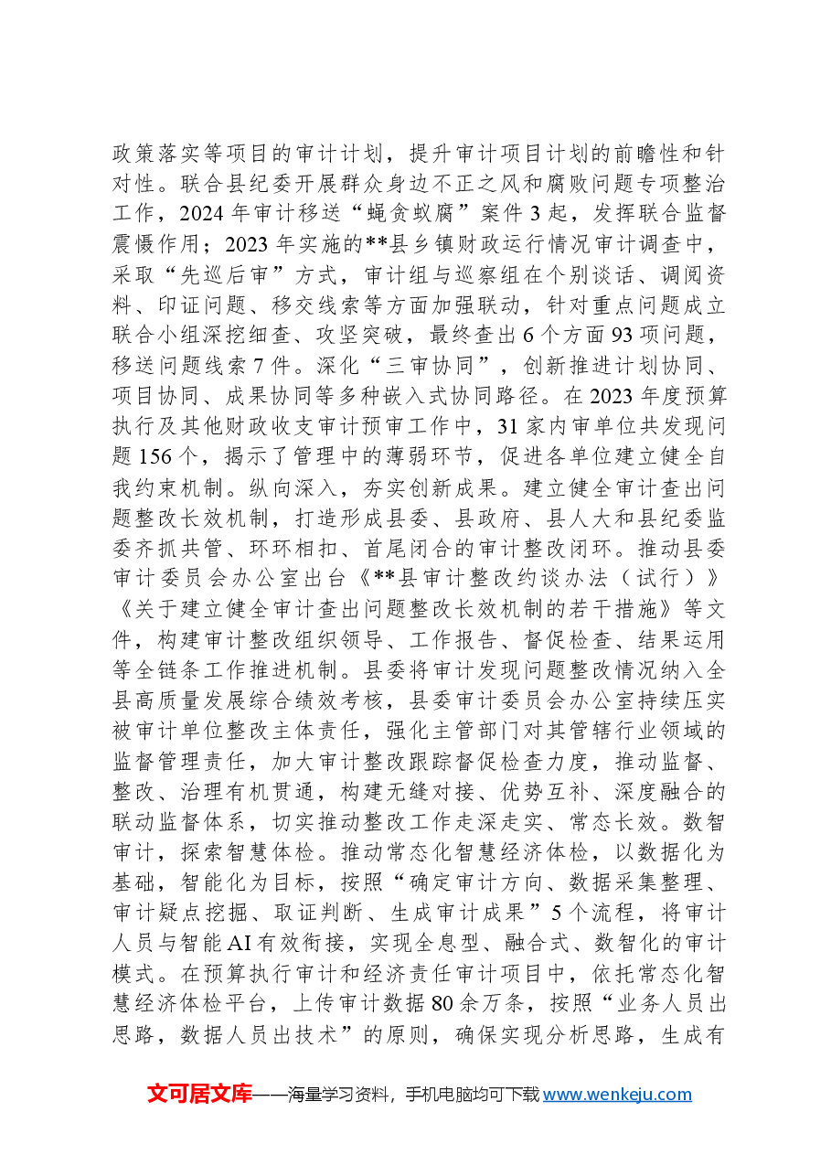 在2024年全市审计系统审计质量推进会上的交流发言.docx,第2页预览