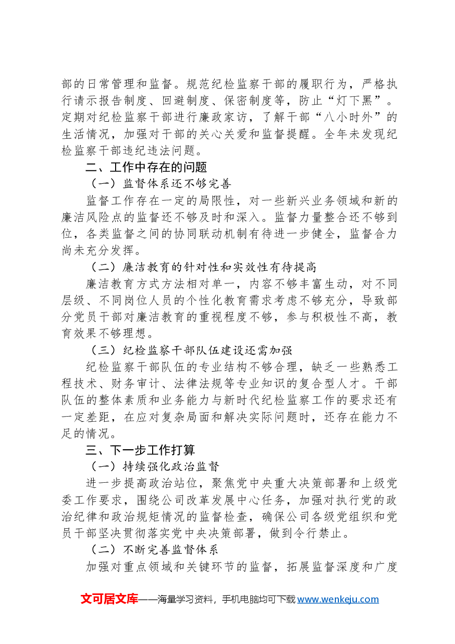 2024年国企纪委工作总结.docx,第4页预览