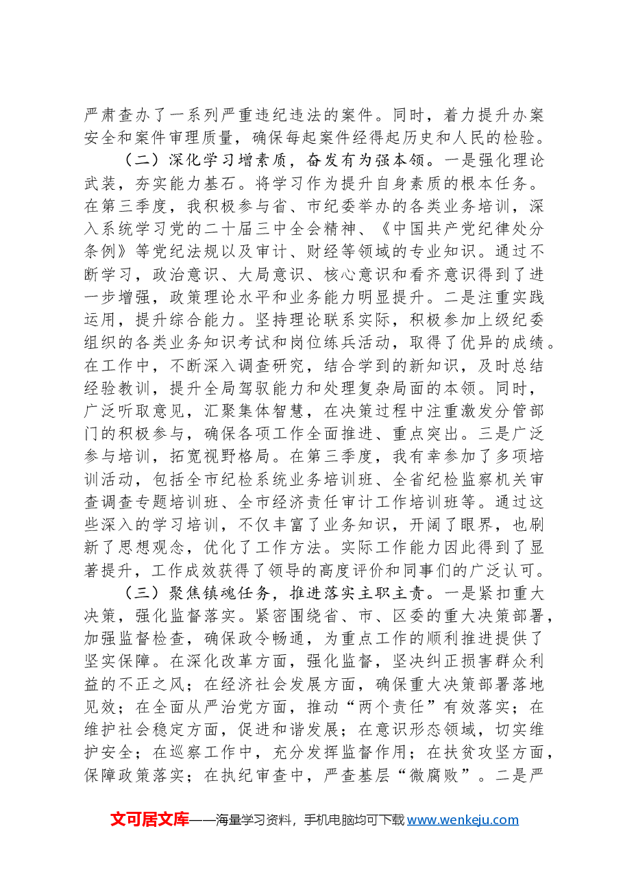 2024年纪检监察部部长个人工作总结.docx,第2页预览