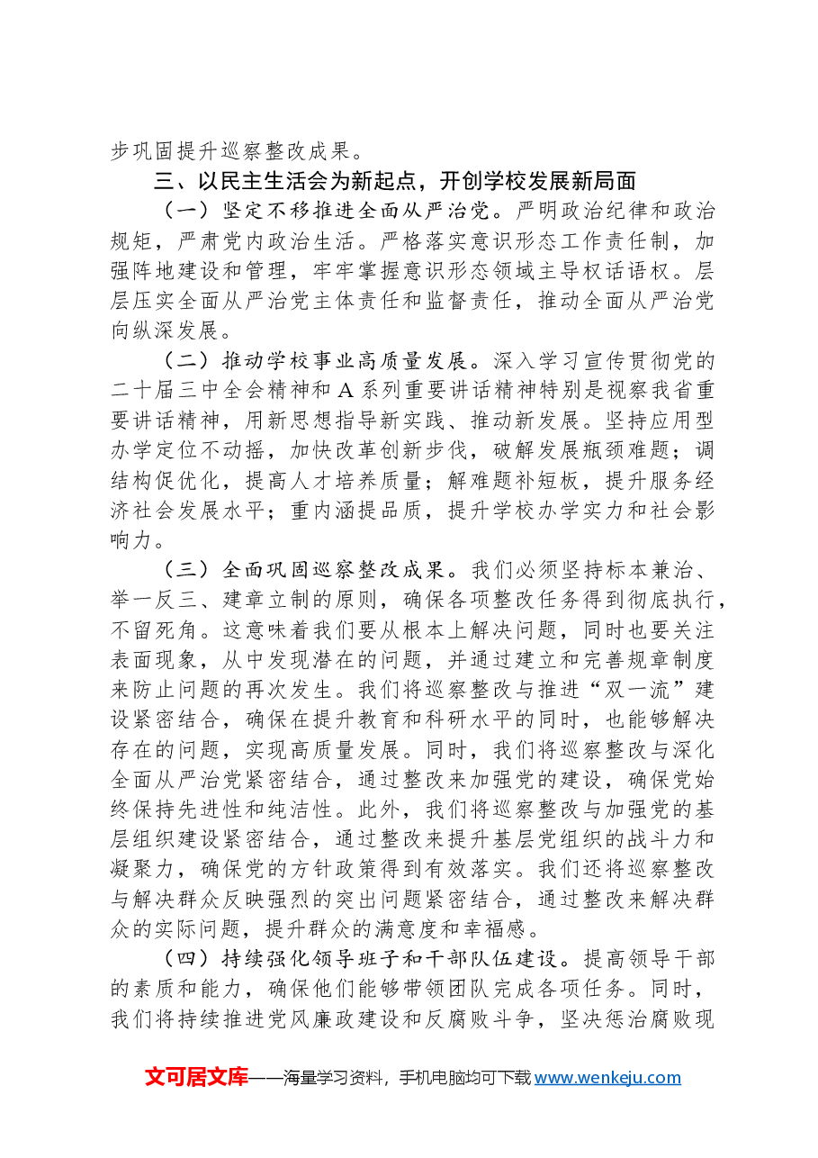 在巡察整改专题民主生活会上的总结发言.docx,第3页预览