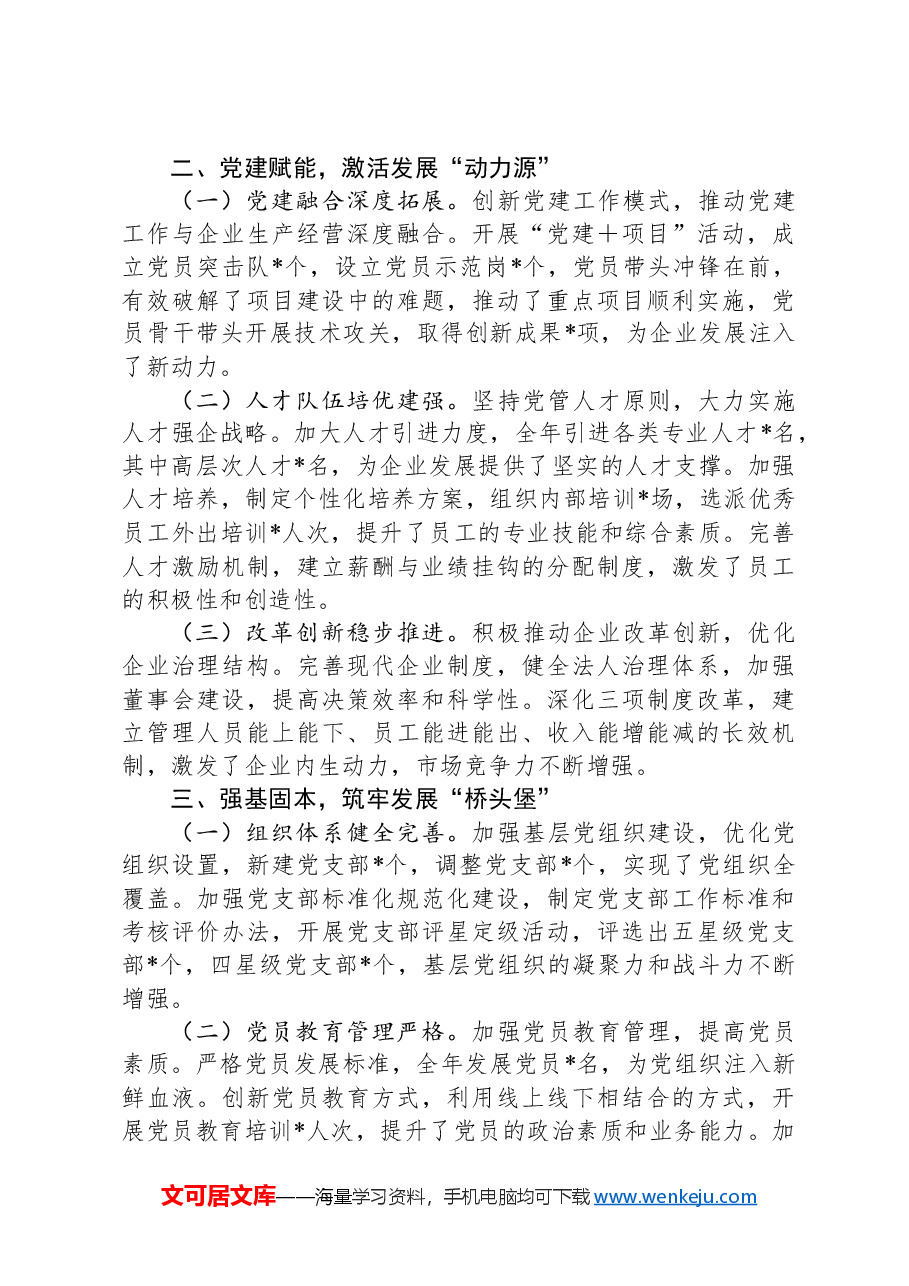 国企党委2024年工作总结报告.docx,第2页预览
