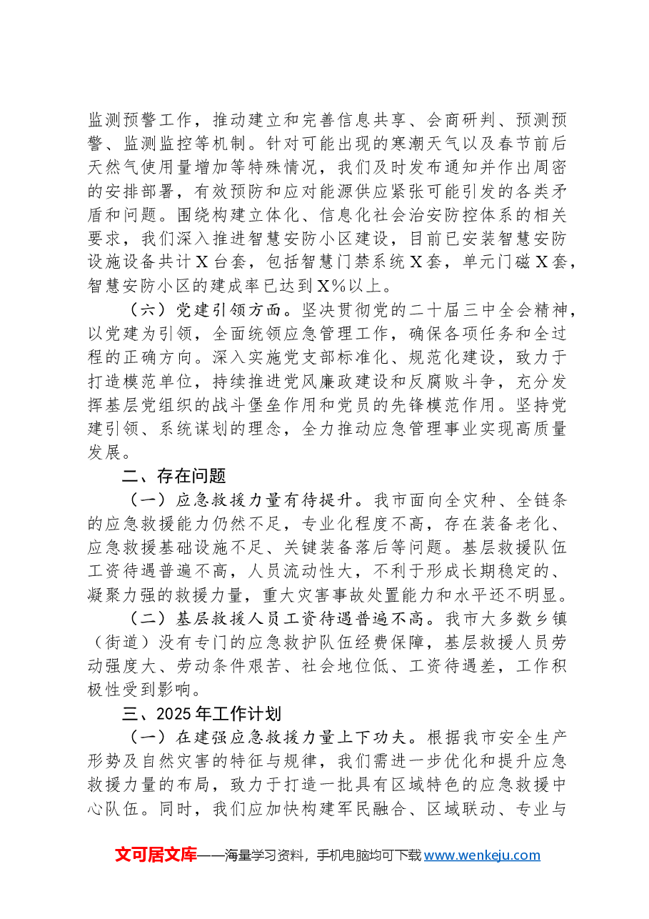 市应急管理局2024年应急管理局工作情况总结及2025年工作计划.docx,第3页预览
