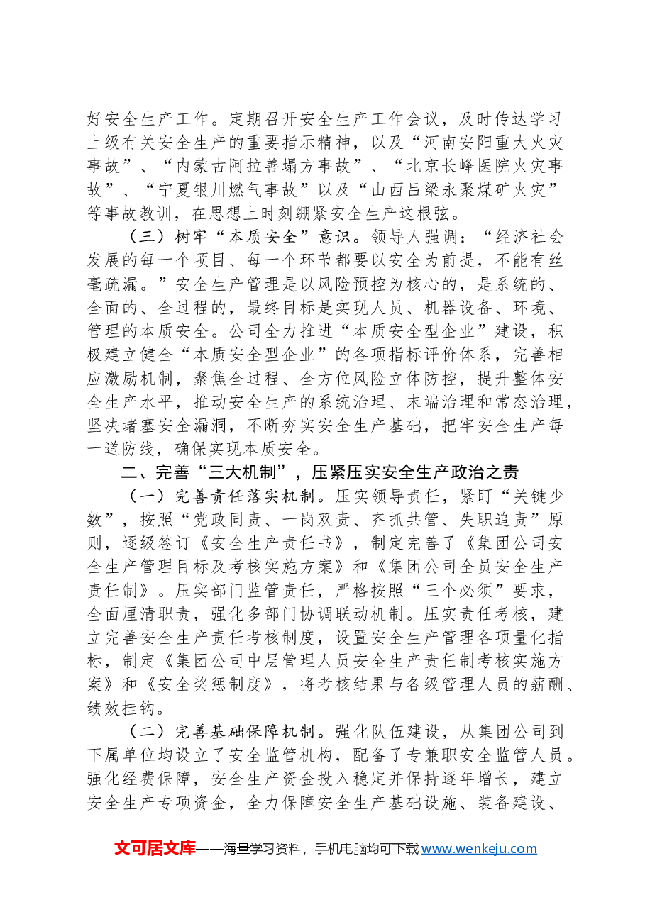 国有企业2024年全司安全生产工作总结.docx，第2页预览