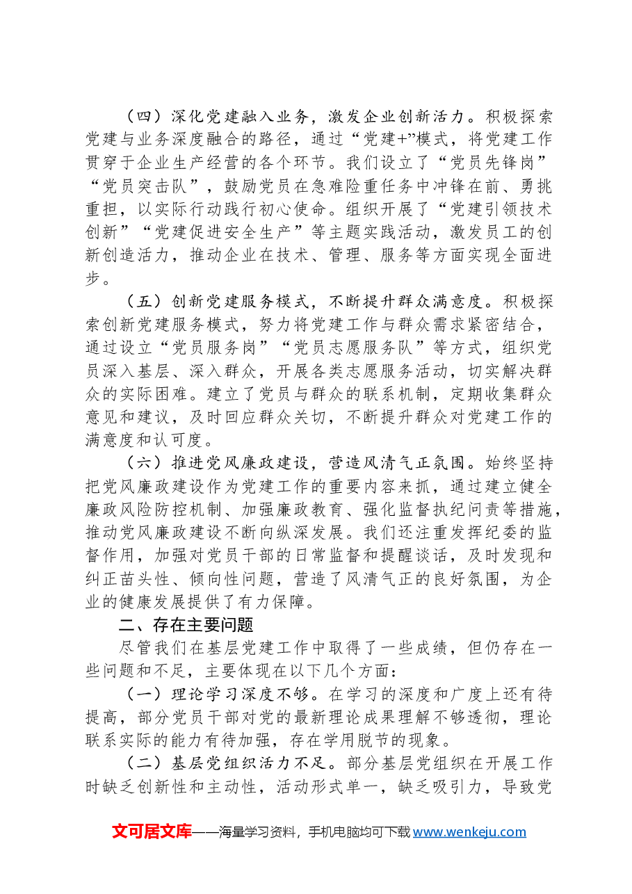 2024年党委书记抓基层党建工作述职报告.docx,第2页预览
